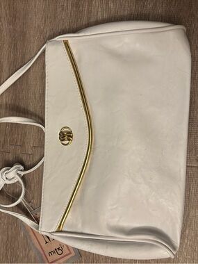 MITZI White Shoulder Bag Gold Hardware Classic Women's 90’s NOS